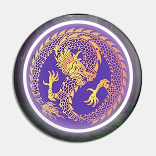 Purple and Gold Glowing Dragon, TRANSPARENT VERSION ON MY SHOP Pin