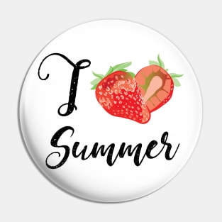I love summer strawberry heart Pin