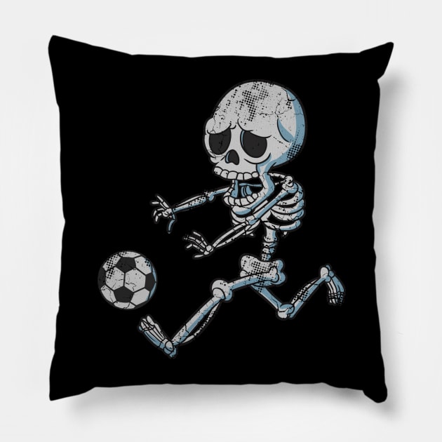 Halloween Soccer Skeleton Pillow by E