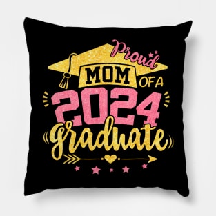 Mom Of A 2024 Graduate Senior 24 College Proud Mother Mama Pillow