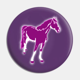 Colorful Animals - magenta horse Pin