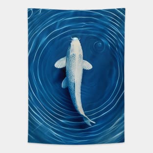 Koi Pond: Showa Sanshoku Koi in the Calming Blue Tapestry