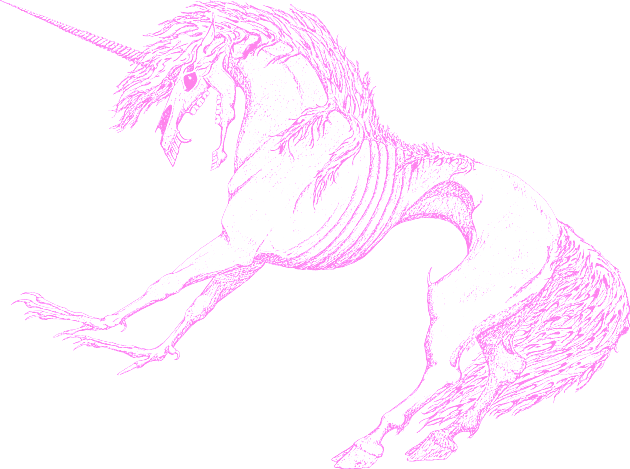 Nightmare Unicorn, Pink Outline Kids T-Shirt by RawSunArt