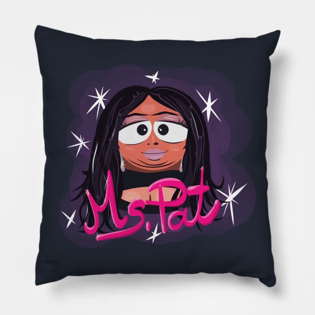 If Comedian Ms. Pat Was a South Park Character Pillow by Ina