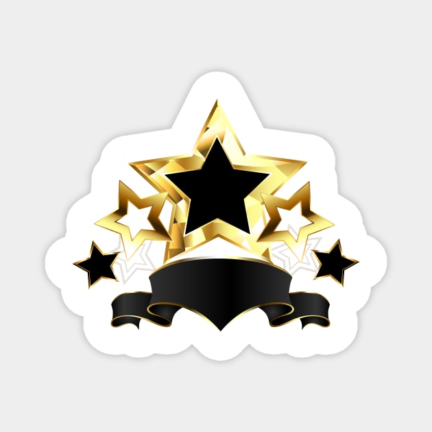 Five Stars with Black Ribbon Magnet by Blackmoon9