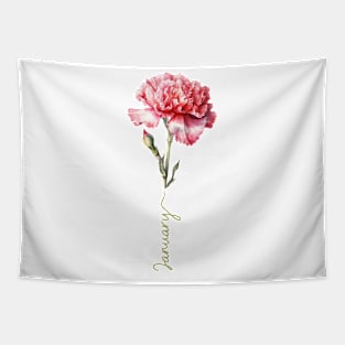 Carnation - January Birth Month Flower Tapestry