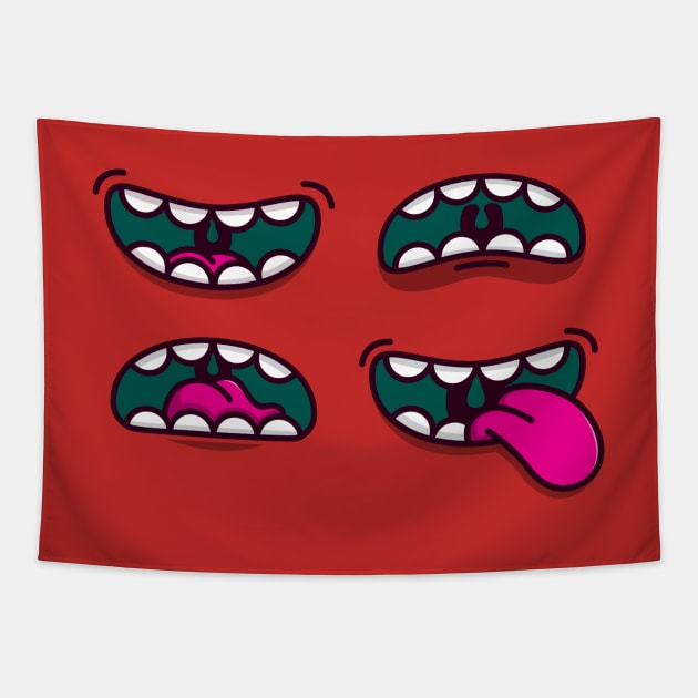 Mouth expressions Tapestry by Digster