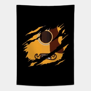 Ripped Acoustic Guitar Natural Color Tapestry