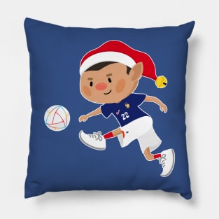 France football Christmas elf. Football World Cup soccer T-Shirt Pillow