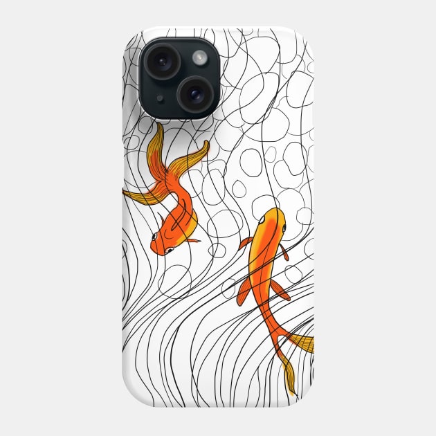 Goldfish and Pebbles Phone Case by Tanja Kosta