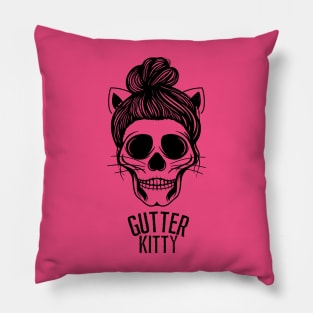 Gutter Kitty skull Pillow