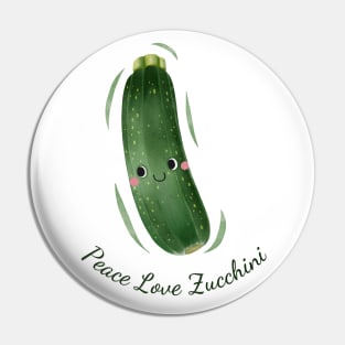 Peace Love Zucchini Watercolor Cute Pin