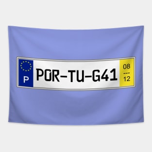 Portugal car license plate Tapestry