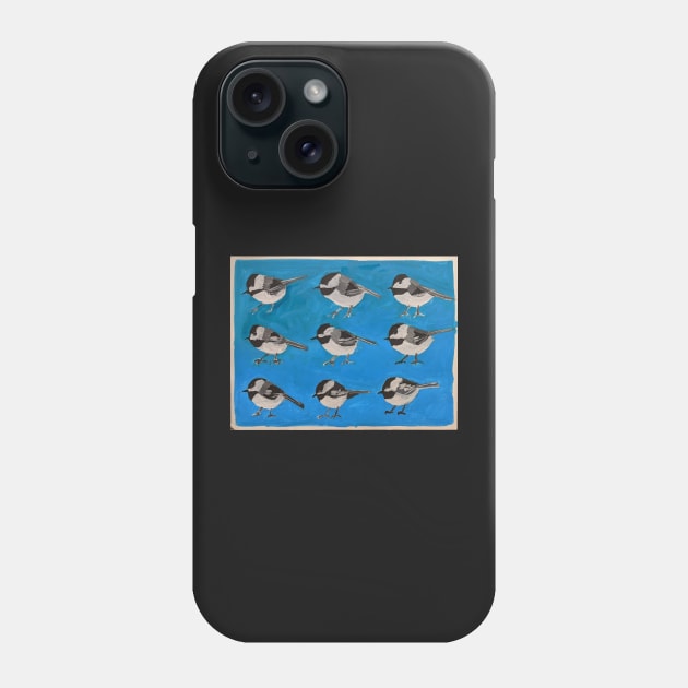 9 Chickadees Phone Case by chadtheartist