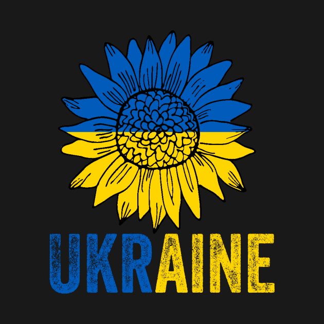 Ukraine Flag Sunflower Vintage  Ukrainian Support Lover by fadi1994