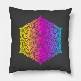Colorful abstract ethnic floral mandala pattern design Pillow