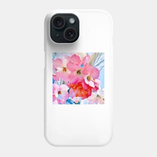 Blossoms in Pink and Blue Phone Case