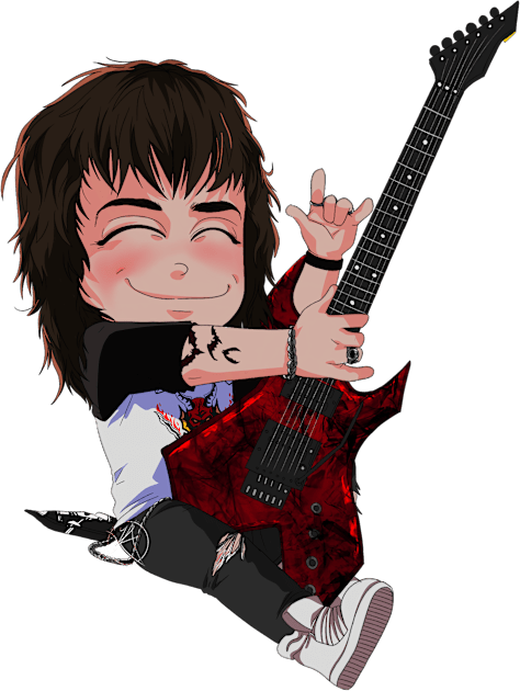 Eddie and his guitar Kids T-Shirt by InvisibleRainArt