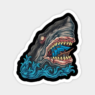 Shark Old School Tattoo Magnet