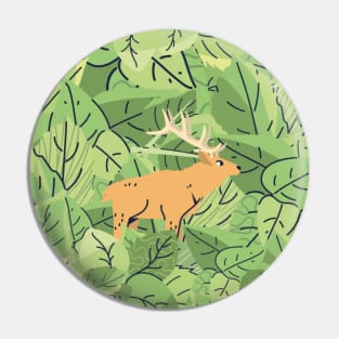 Deer in Leaves Pin