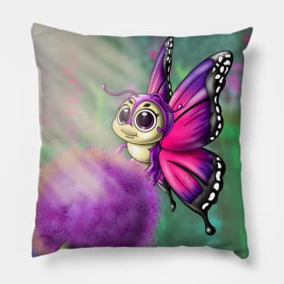 Purple Butterfly on Allium Pillow