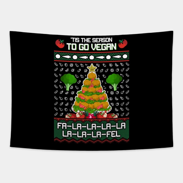 Funny Vegan Christmas Sweater Tapestry by KsuAnn