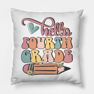 Hello 4th Grade Pencil Back to School Teacher Student Gift Pillow