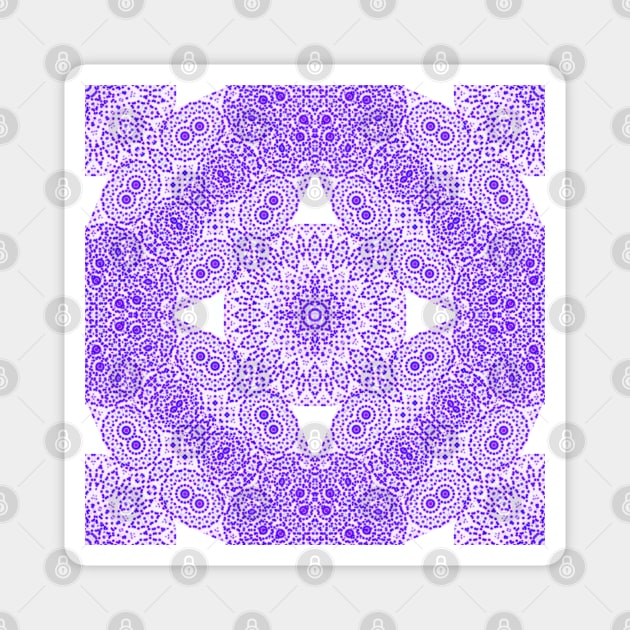 pointillist kaleidoscope in purple Magnet by hereswendy