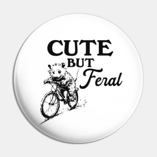 Cute But Feral Possum On A Bike Shirt, funny possum meme Pin