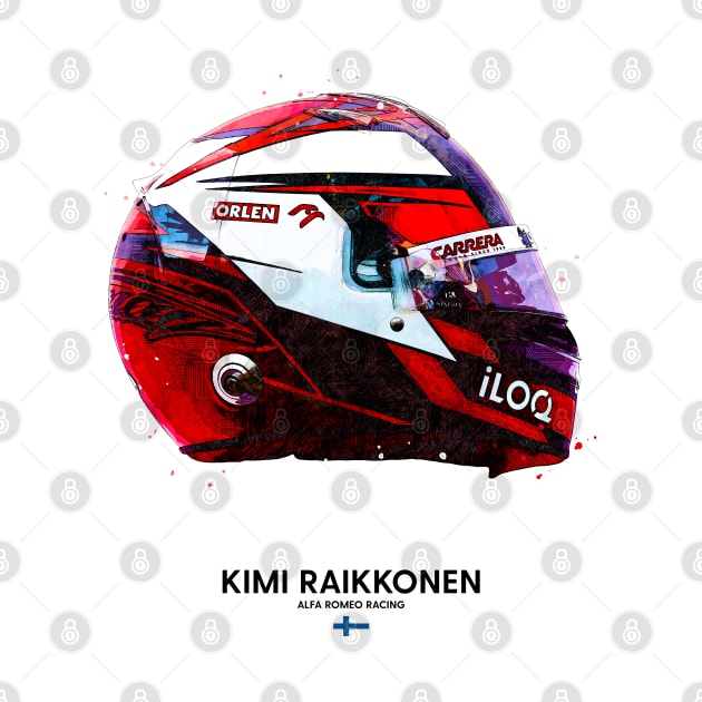 F1 2020 Kimi Raikkonen Crash Helmet by DB Motorsport Designs