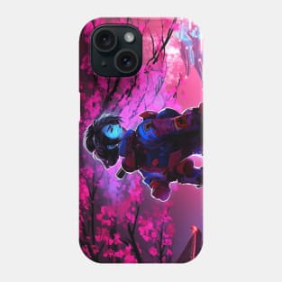 Sakura Female Cyberpunk Samurai Cherry Blossoms Phone Case