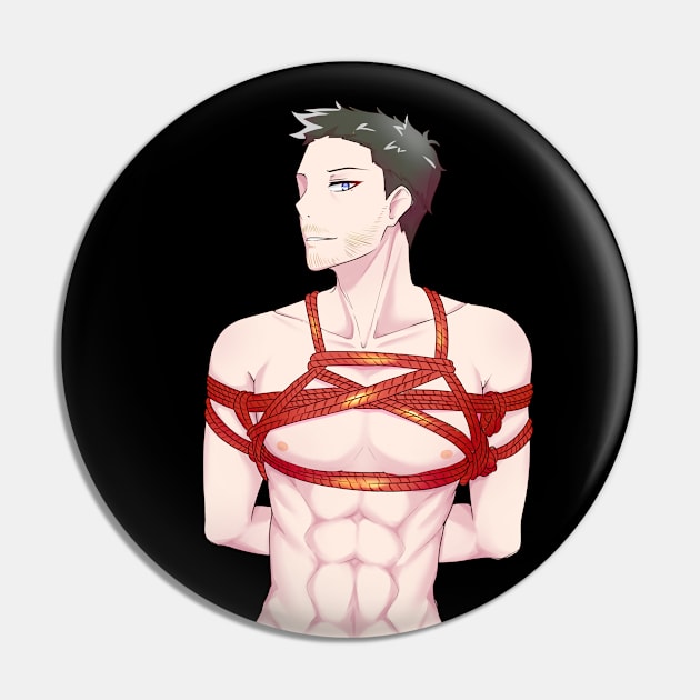 Manga Shibari Bondage Boy Pin by ShibariZone