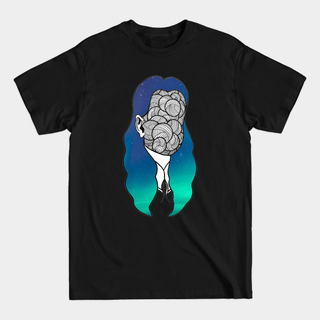 Discover Space Girl - Portrait Art - T-Shirt