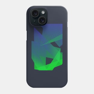 Blue green Geometric futuristic pattern Phone Case