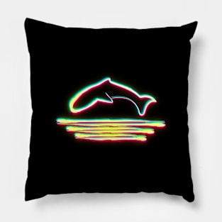 Neon Dolphin Pillow