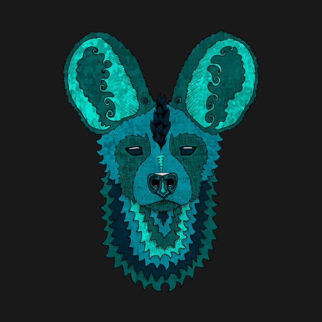 African Wild Dog - Teal by pelibeli