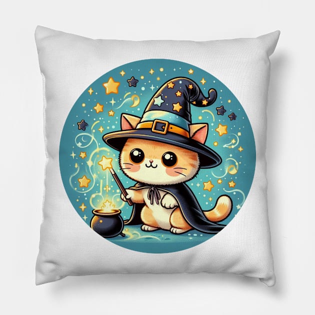 Cat Wizard Pillow by marAIahARTemis