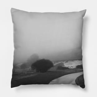 Black and white landscape Pillow