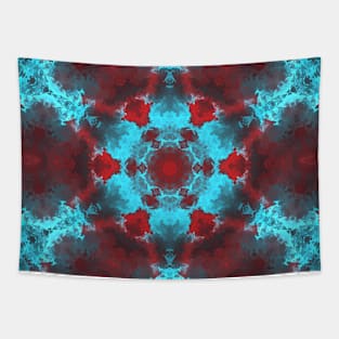 Psychedelic Hippie Red and Blue Tapestry
