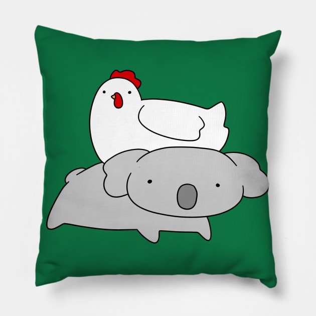 Chicken and Koala Pillow by saradaboru