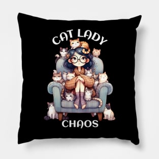 Crazy Cat Lady Funny Design for Cat Mom's and Animal Lovers Pillow