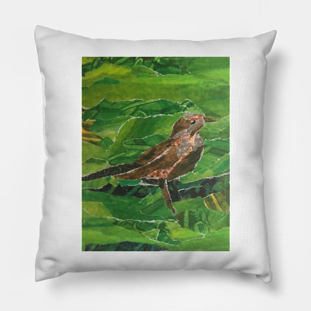 Brown Bird in the Green Grass Pillow by aldersmith