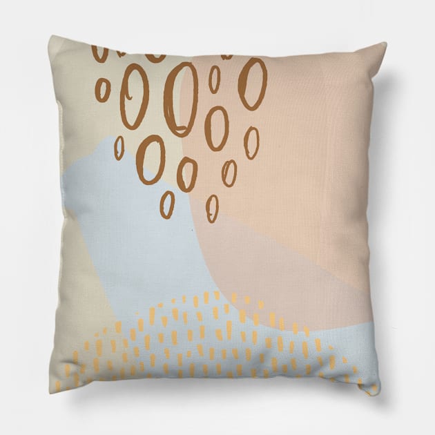 Abstract mid century shapes Pillow by NJORDUR