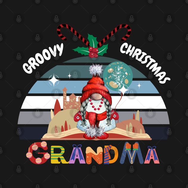 Funny Grandma Groovy Christmas by Darunyaa