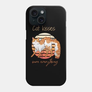 Cat kisses cure everything - Red Bicolor Furbaby - Gifts for Cat Lovers Phone Case