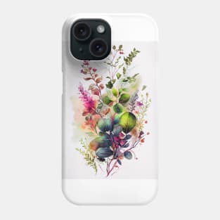 Spring times flowers watercolor art Phone Case