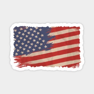 Flag of USA in vintage style. Magnet