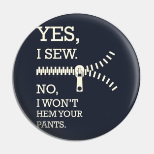 funny sewing - sewer quilter Pin