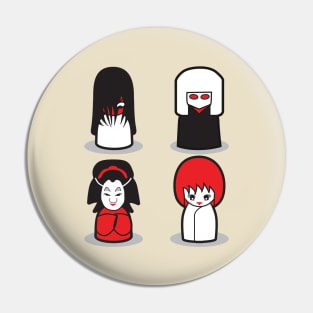 Kokeshi horror dolls Pin