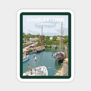 Cornwall Charlestown.  Cornish gift Kernow Travel location poster, St Austell Magnet